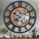 Zegar ścienny XXL Lafocuse 57cm ruchome tryby retro loft steampunk