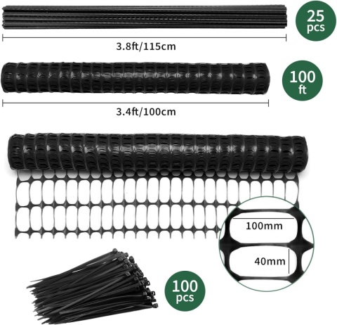 3179. Mobilne Ogrodzenie Dla Psów I Małych Zwierząt 25m x 1 m z 25 Słupkami