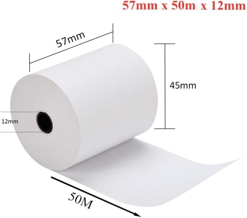 50 x rolki termiczne 57 mm x 12 mm x 50 m