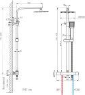 Aica sanitarnych Kwadratowa termostatyczna kolumna prysznicowa