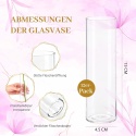 Der Rose 12 szt. cylindrycznych wazonów szklanych