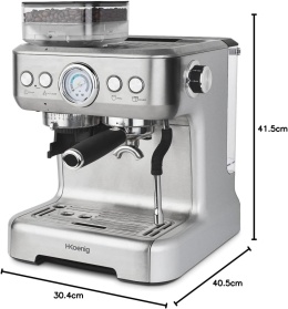 H.Koenig Ekspres do kawy z młynkiem EXPRO980, 2,7 l, zbiornik na ziarna
