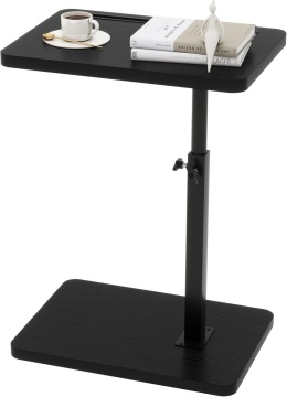 STOLIK POMOCNICZY 360° MAŁY NOWOCZESNY NA SOFĘ Z MIEJSCEM NA TABLET CZARNY