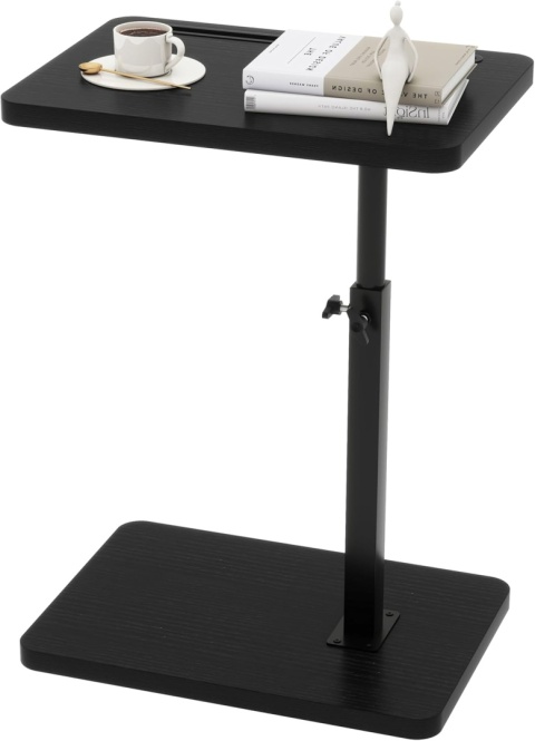 STOLIK POMOCNICZY 360° MAŁY NOWOCZESNY NA SOFĘ Z MIEJSCEM NA TABLET CZARNY