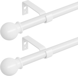 Karnisze do okien, 71-121,9 cm, 2 sztuki, białe