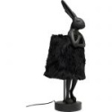 Lampa stołowa królik nocna Animal Rabbit czarna futerkowa 68 cm 56673