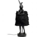 Lampa stołowa królik nocna Animal Rabbit czarna futerkowa 68 cm 56673