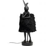 Lampa stołowa królik nocna Animal Rabbit czarna futerkowa 68 cm 56673