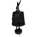 Lampa stołowa królik nocna Animal Rabbit czarna futerkowa 68 cm 56673