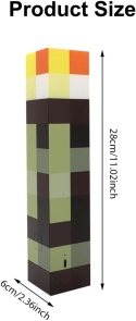 Lampka Minecraft Pochodnia LED Akumulator USB 4 Kolory Wisząca Stojąca