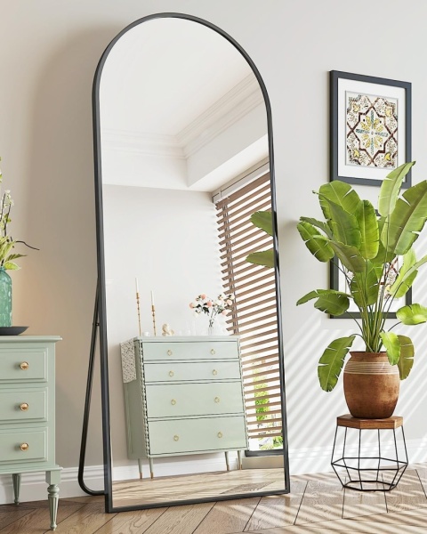 Lustro stojące prostokąt rama metal 142 x 52 cm BEAUTYPEAK