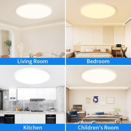 MOONSEA Lampa sufitowa LED, 60 W, ściemniana, z pilotem, ultra cienka, 3000-6000 K,60 cm,