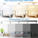 MOONSEA Lampa sufitowa LED, 60 W, ściemniana, z pilotem, ultra cienka, 3000-6000 K,60 cm,