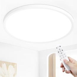 MOONSEA Lampa sufitowa LED, 60 W, ściemniana, z pilotem, ultra cienka, 3000-6000 K,60 cm,