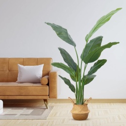 DOKKUME 120 cm Sztuczna roślina, Sztuczny ptak rajski, Tropikalna palma z 9 liśćmi, Bananowiec