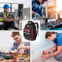 Plecak narzędziowy OUUTMEE, torba narzędziowa z wieloma kieszeniami i wzmocnionym dnem ABS