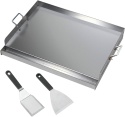 Płyta grillowa ze stali nierdzewnej | 54 x 41 x 8 cm | uniwersalna deska BBQ Plancha
