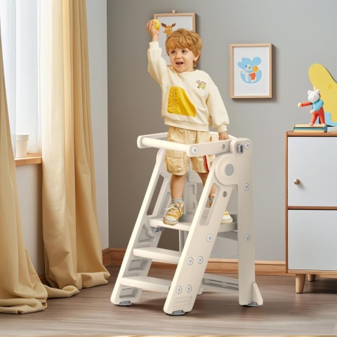 Składana Wieża Edukacyjna dla Dzieci Montessori z regulacją wysokości