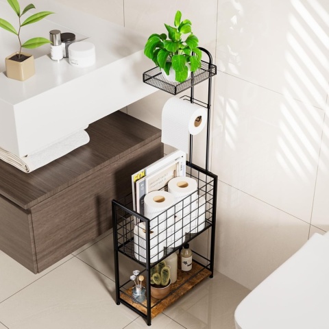 Stojak Na Papier Toaletowy Uchwyt Czarny Loft