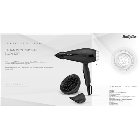 Suszarka do włosów BABYLISS 6710DE Jonizacja