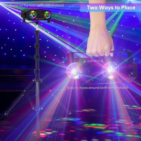 Światło dyskotekowe LED 5w1 statyw pilot disco DJ impreza