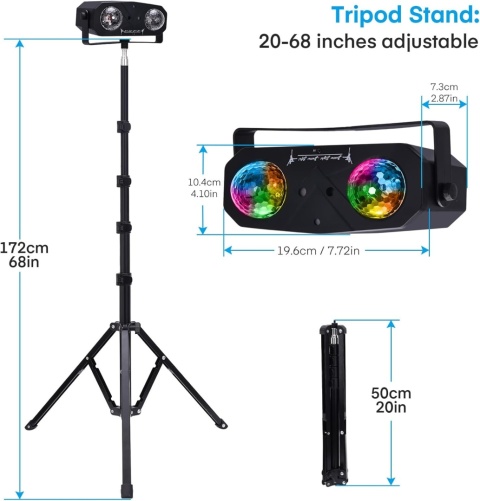 Światło dyskotekowe LED 5w1 statyw pilot disco DJ impreza