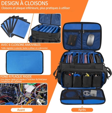 TORBA NA KABLE ORGANIZER 3 WARSTWY REGULOWANA SCIANKA DZIALOWA DJ
