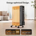 VonHaus Elektryczny Grzejnik Olejowy z Termostatem 2500W Czarny