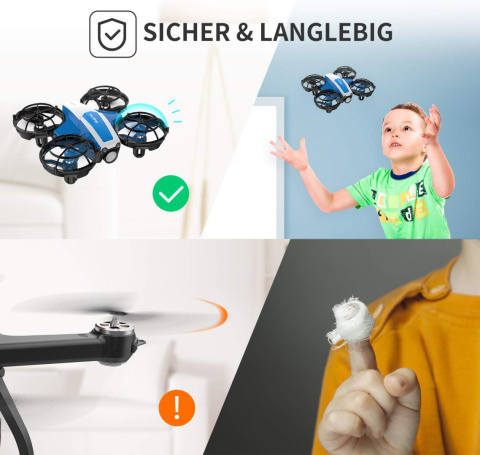 Holyton Mini dron HS330 dla dzieci RC Quadrocopter, z 3 akumulatorami Holyton Mini dron HS330 dla dzieci RC Quadrocopter, z 3 akumulatorami