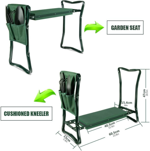 MASTERTOP składane siedzisko klecznik ogrodniczy plus zestaw narzedzi