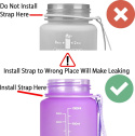 Motywacyjne butelki na wodę, 1 l, bez BPA, z oznaczeniem czasu