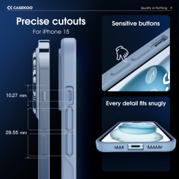 Odporna na wstrząsy obudowa CASEKOO do iPhone'a 15 Niebieski
