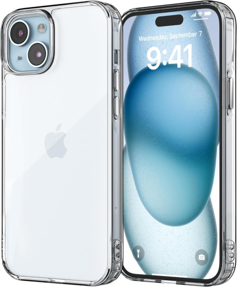 Odporna na wstrząsy obudowa CASEKOO do iPhone'a 15 Transparent