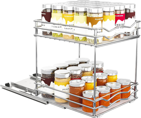 Regał na przyprawy, organizer do szafy wysuwany , cargo 2 poziomy