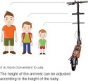 Uchwyt dziecięcy do elektrycznej deskorolki, regulowane
