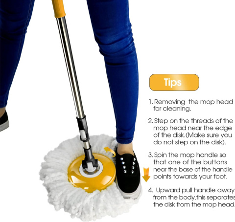 Zestaw MASTERTOP mop obrotowy +5 wkładek z mikrofibry i 1 szczotka Zestaw MASTERTOP mop obrotowy +5 wkładek z mikrofibry i 1 szczotka