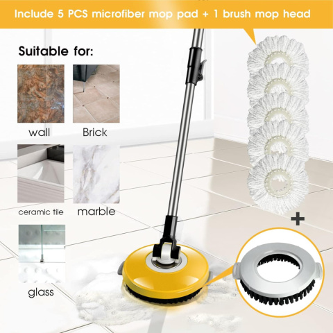 Zestaw MASTERTOP mop obrotowy +5 wkładek z mikrofibry i 1 szczotka Zestaw MASTERTOP mop obrotowy +5 wkładek z mikrofibry i 1 szczotka