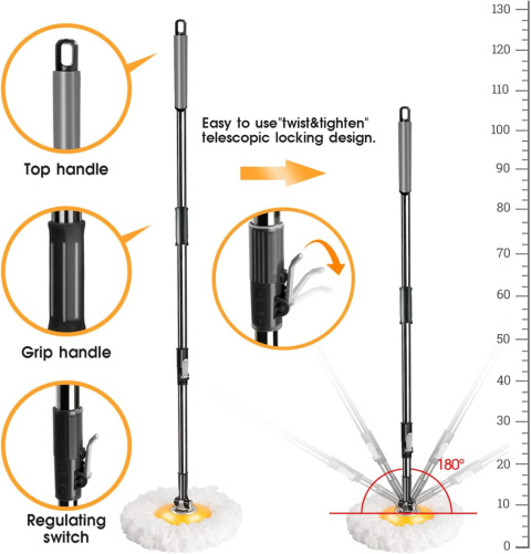 Zestaw MASTERTOP mop obrotowy +5 wkładek z mikrofibry i 1 szczotka Zestaw MASTERTOP mop obrotowy +5 wkładek z mikrofibry i 1 szczotka