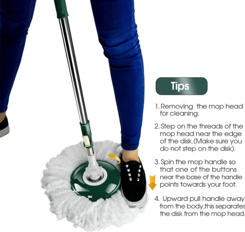 Zestaw MASTERTOP mop obrotowy + 4 wkładki z mikrofibry i 1 szczotka Zestaw MASTERTOP mop obrotowy + 4 wkładki z mikrofibry i 1 szczotka