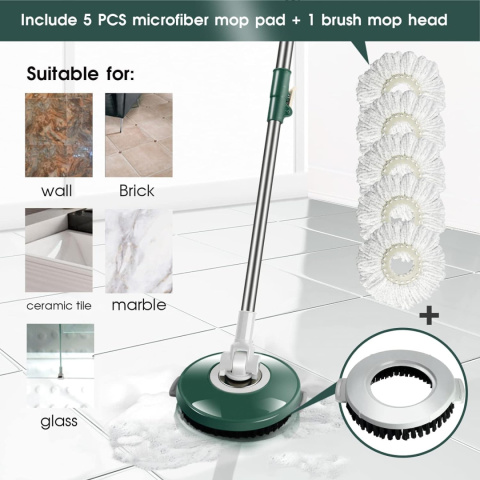 Zestaw MASTERTOP mop obrotowy + 4 wkładki z mikrofibry i 1 szczotka Zestaw MASTERTOP mop obrotowy + 4 wkładki z mikrofibry i 1 szczotka