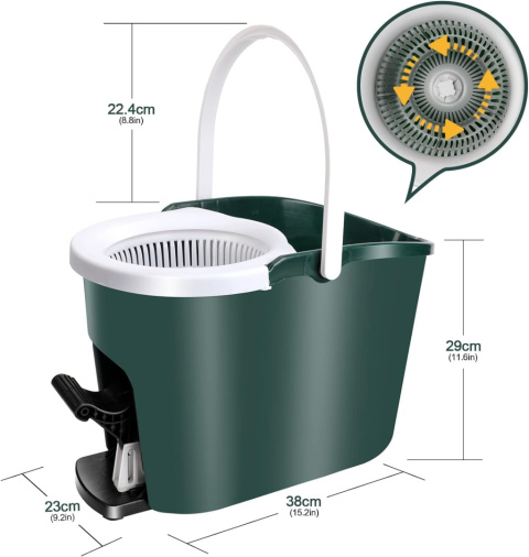 Zestaw MASTERTOP mop obrotowy + 4 wkładki z mikrofibry i 1 szczotka Zestaw MASTERTOP mop obrotowy + 4 wkładki z mikrofibry i 1 szczotka