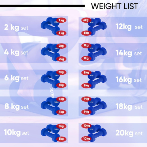 Xn8 Sports hantle neoprenowe 2 sztuki 2x 1 kg Xn8 Sports hantle neoprenowe 2 sztuki 2x 1 kg