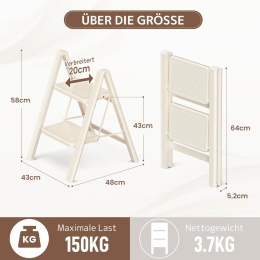 DRABINA SKLADANA SCHODKOWA 2 STOPNIOWA