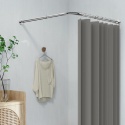Drążek do zasłony prysznicowej w kształcie litery L regulowany 68-96 cm