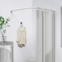 Drążek do zasłony prysznicowej w kształcie litery L regulowany 68-96 cm