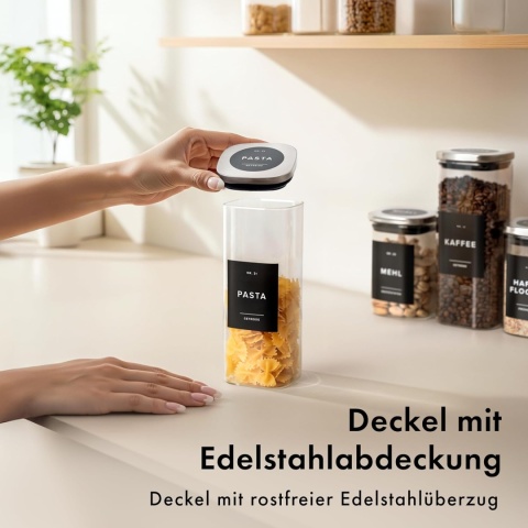 EDELHAUS SZKLANE POJEMNIKI NA PRZYPRAWY Z ETYKIETĄ 12 słoików
