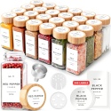EDELHAUS SZKLANE POJEMNIKI NA PRZYPRAWY Z ETYKIETAMI 24 x 120ml