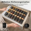 EDELHAUS SZKLANE POJEMNIKI NA PRZYPRAWY Z ETYKIETAMI 24 x 120ml