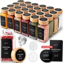 EDELHAUS SZKLANE POJEMNIKI NA PRZYPRAWY Z ETYKIETAMI 24 x 120ml