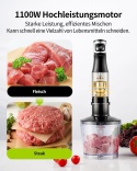 GDOR Blender ręczny 1100 W, 5 w 1, stal nierdzewna, rozdrabniacz , zestaw XL